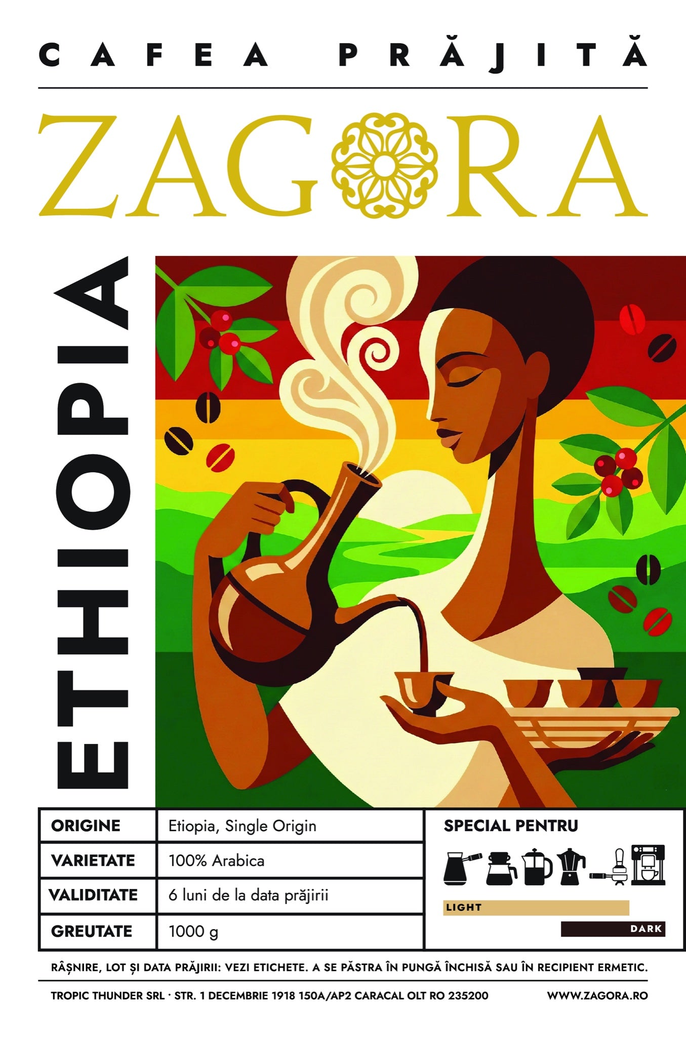 Ethiopia - Dark Roast - Eticheta