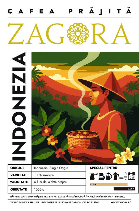 Indonezia - Light Roast - ZAGORA - Prajitorie de Cafea