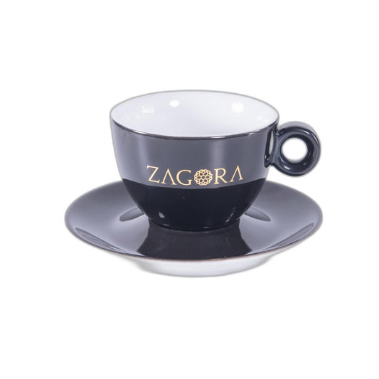 Set Espresso Dublu Porțelan Zagora 120ml — Ceașcă și Farfurie - ZAGORA - Prajitorie de Cafea