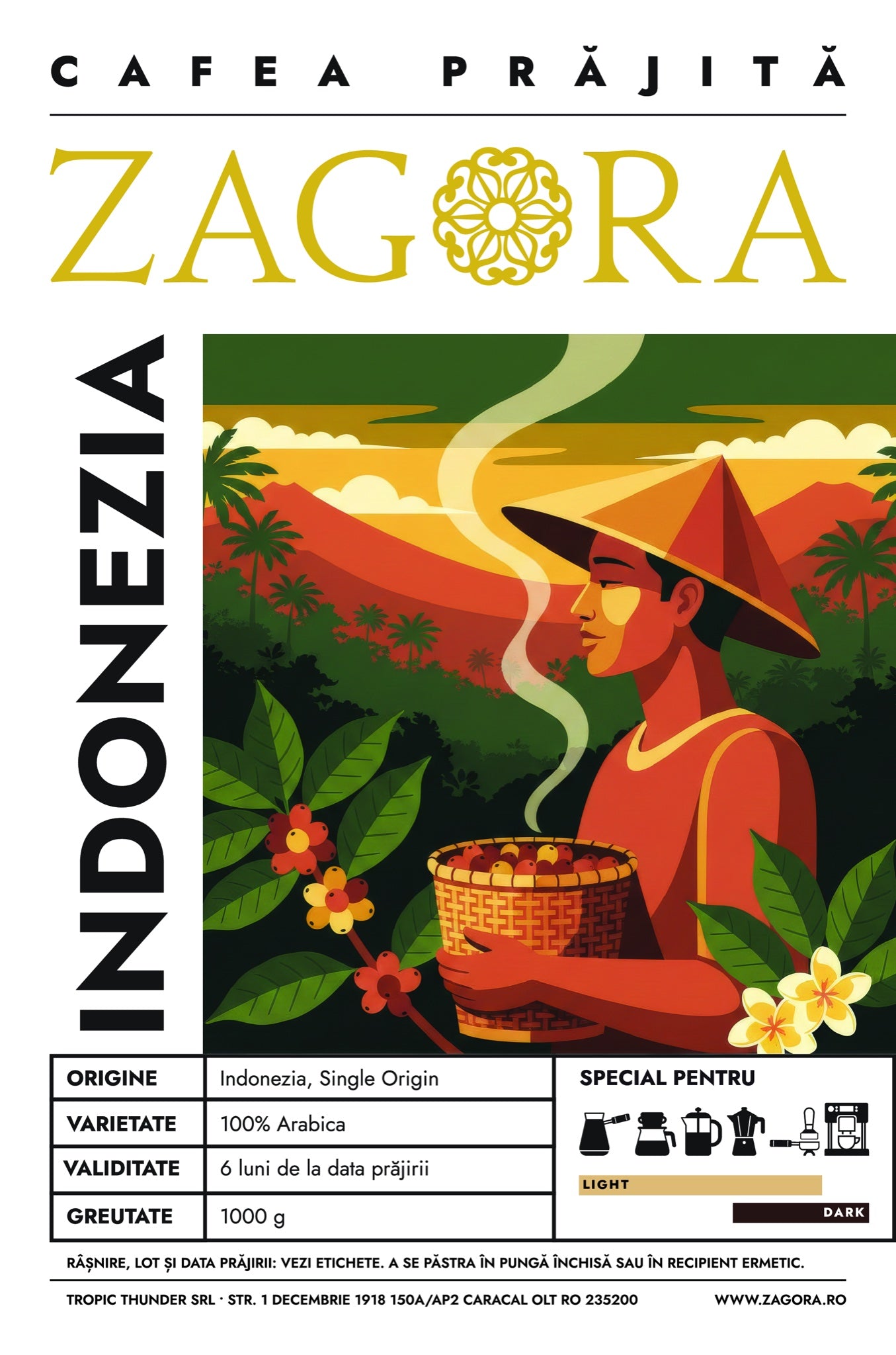 Indonesia - Dark Roast - Eticheta